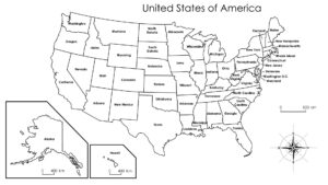 States U.S.A Map labeled