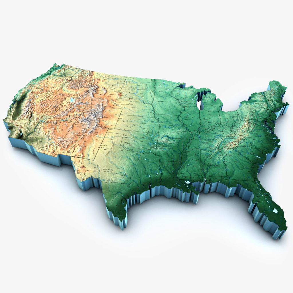 3D Map of United States