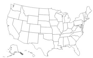 blank U.S 50 states map