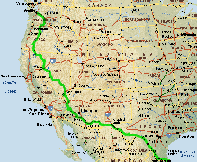 Road Map of Southwest U.S