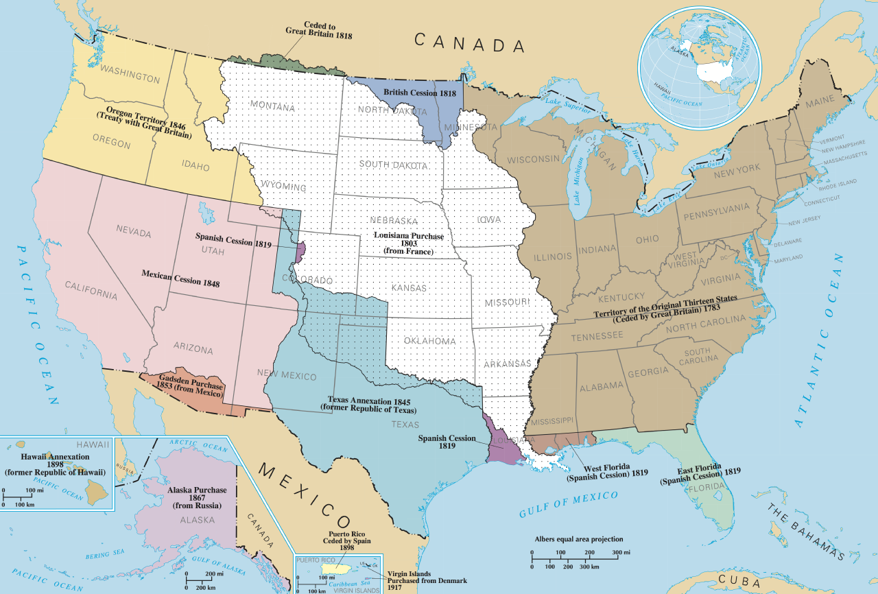 Territories Map of U.S.A