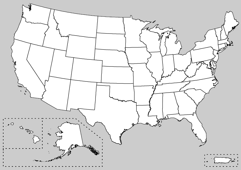 U.S Blank Political Map