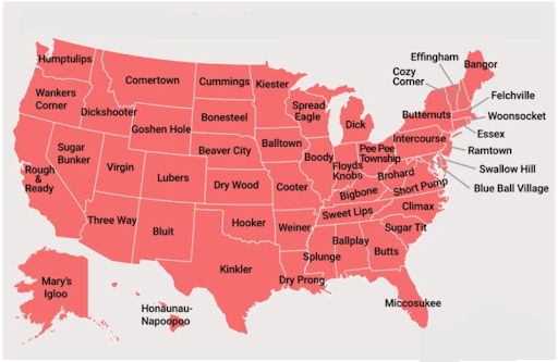 U.S Cities Town Map
