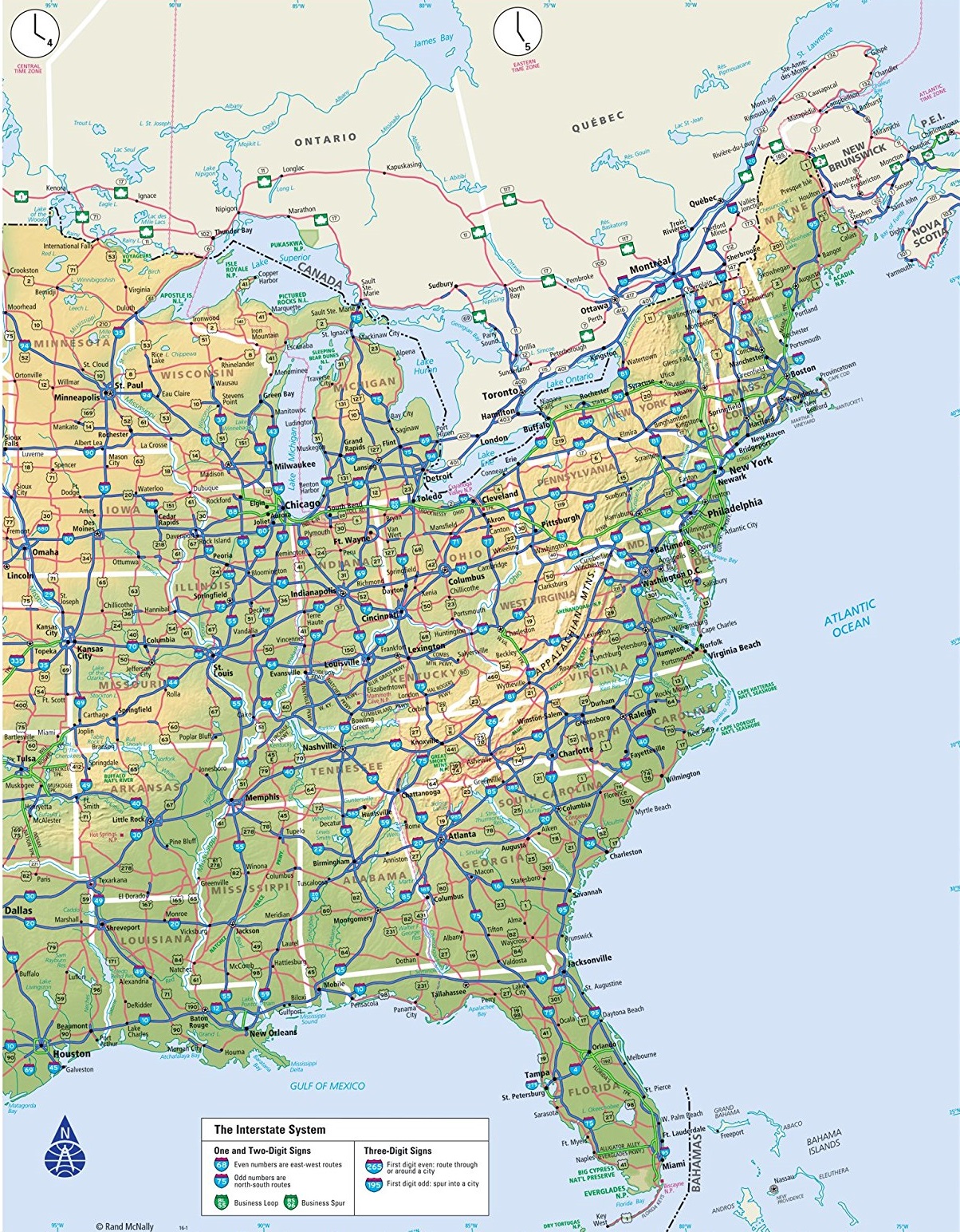 U.S Eastern Road Map