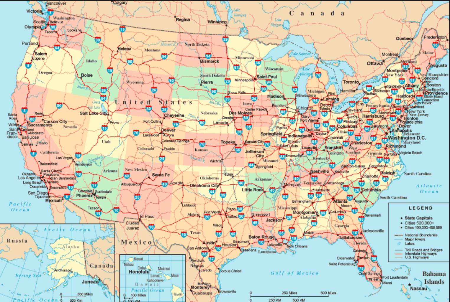 U.S Interstate Highway Map