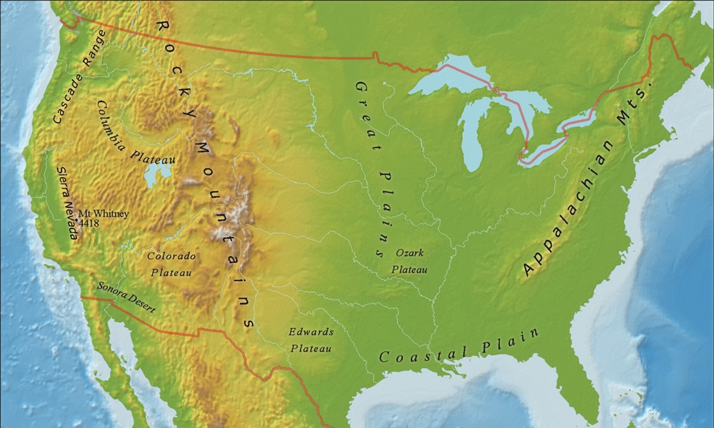 U.S Mountain Map