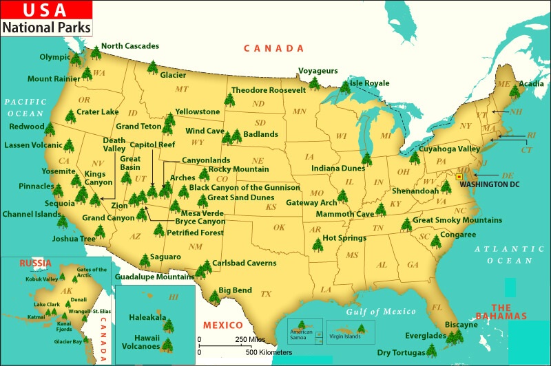 U.S National Parks Map