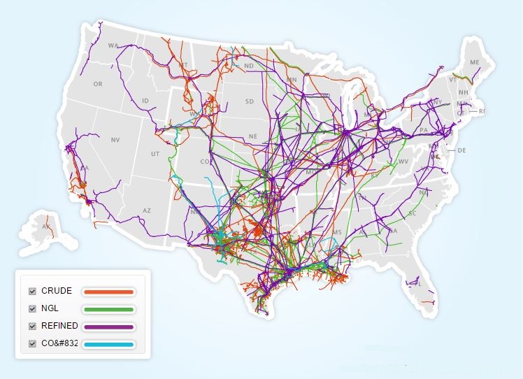 U.S Pipeline Map