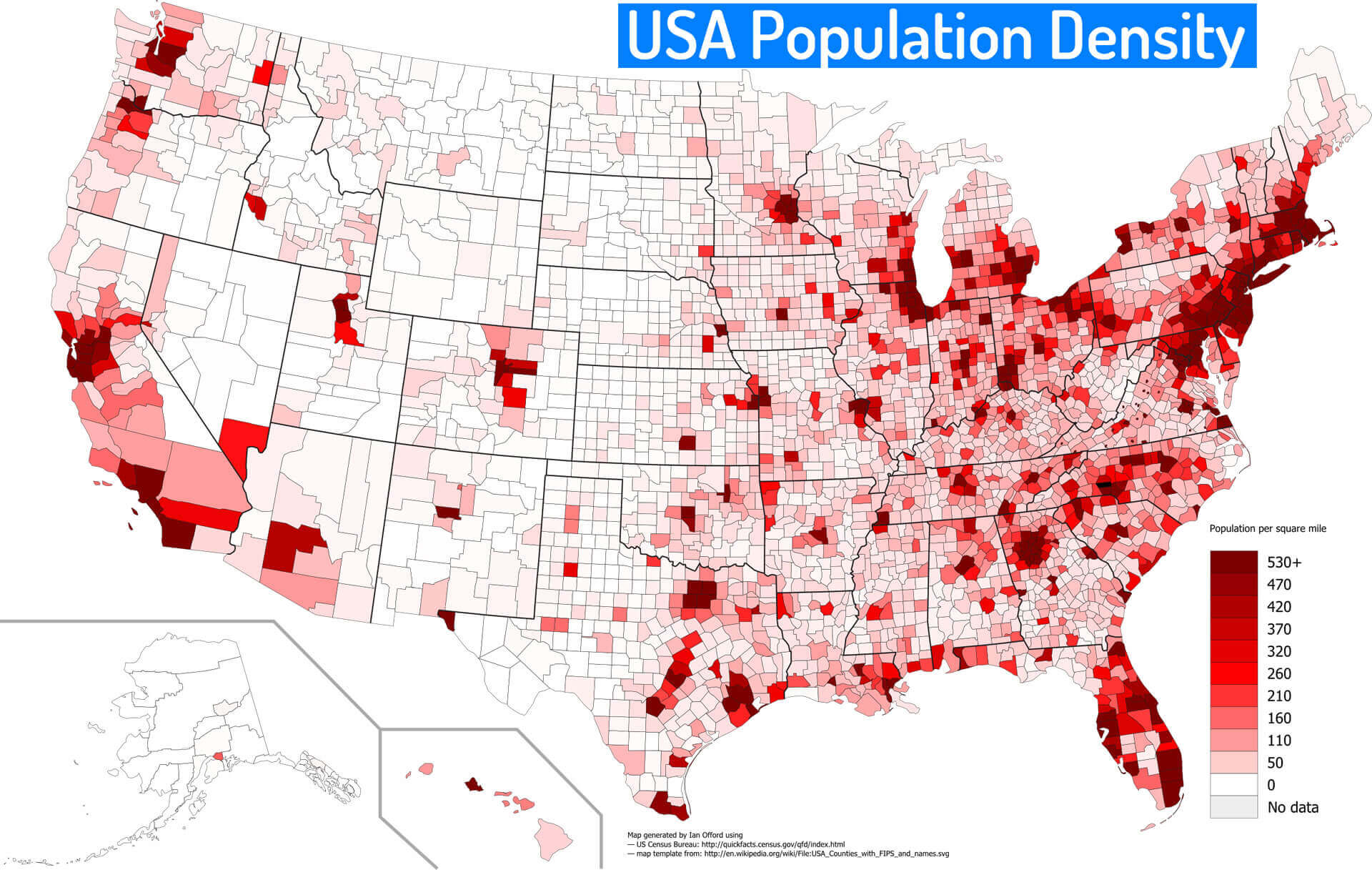 U.S Population density Map