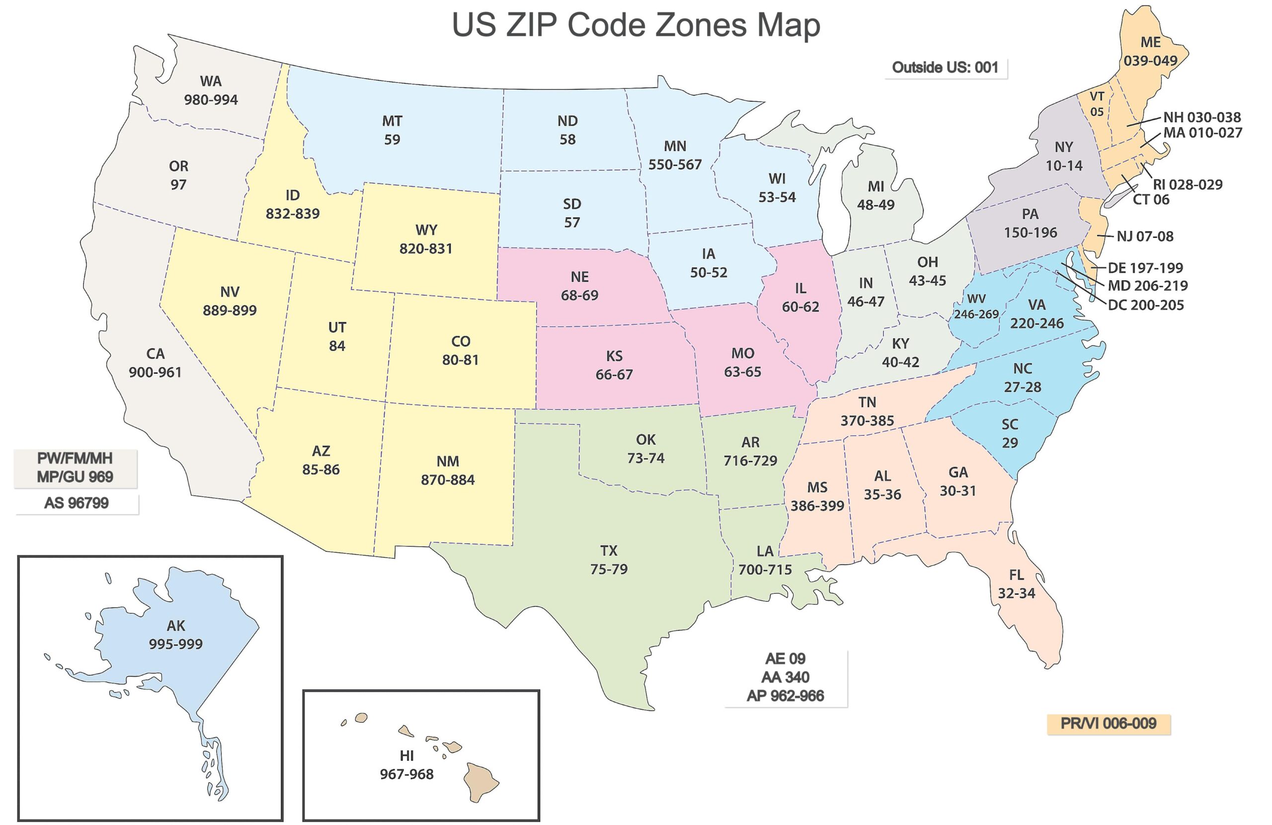 U.S Zip Code Map