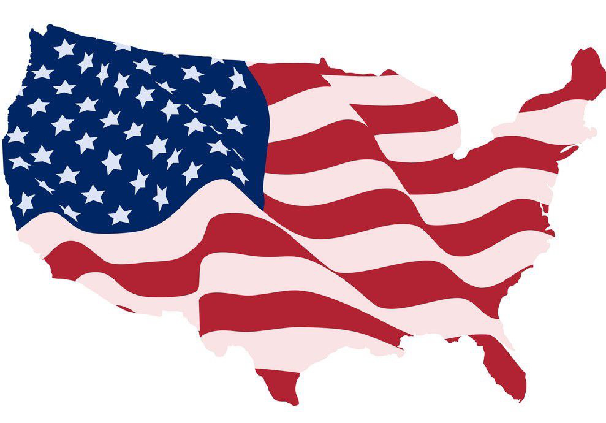 Waving U.S Flag Map