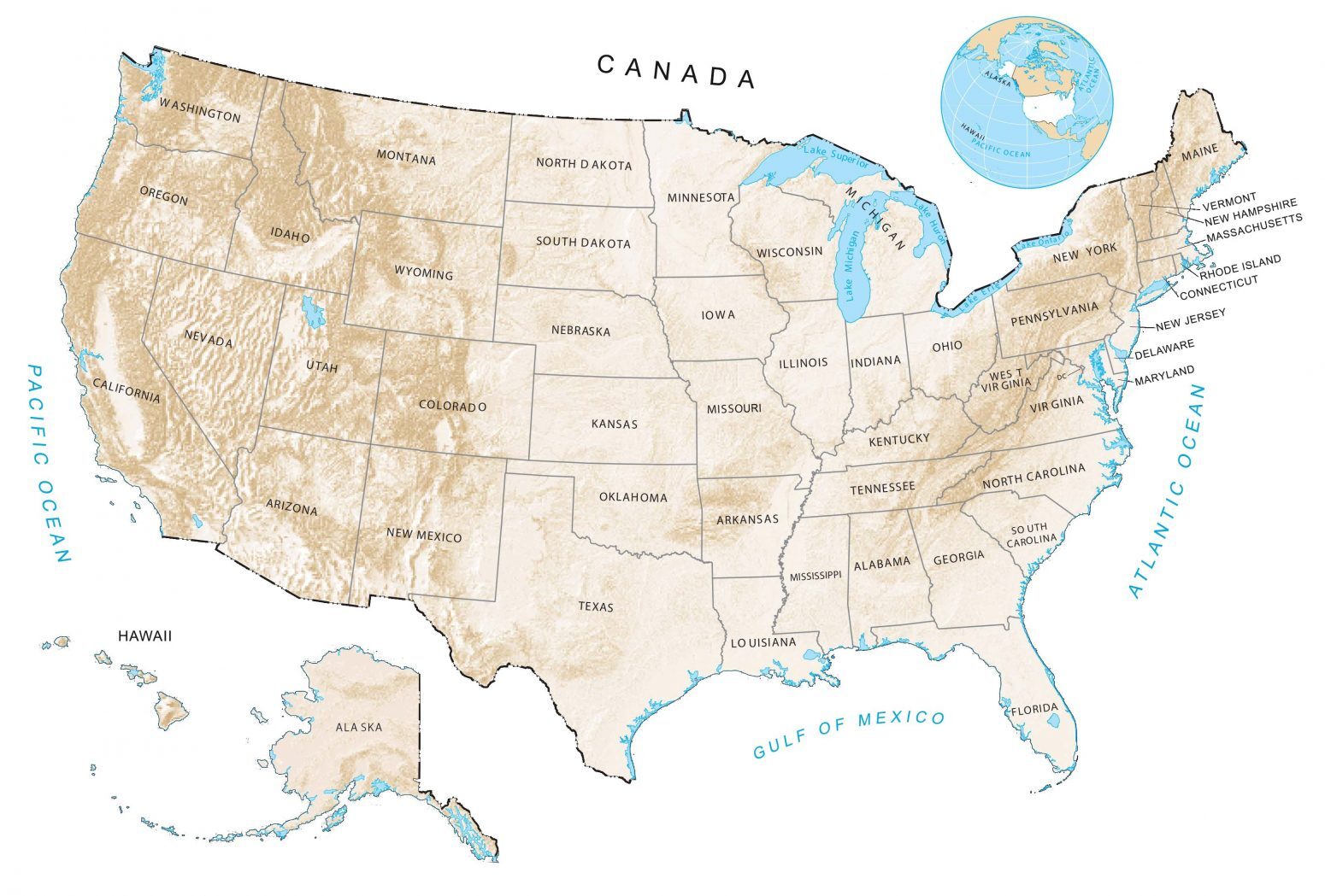 U.S Interactive Elevation Map