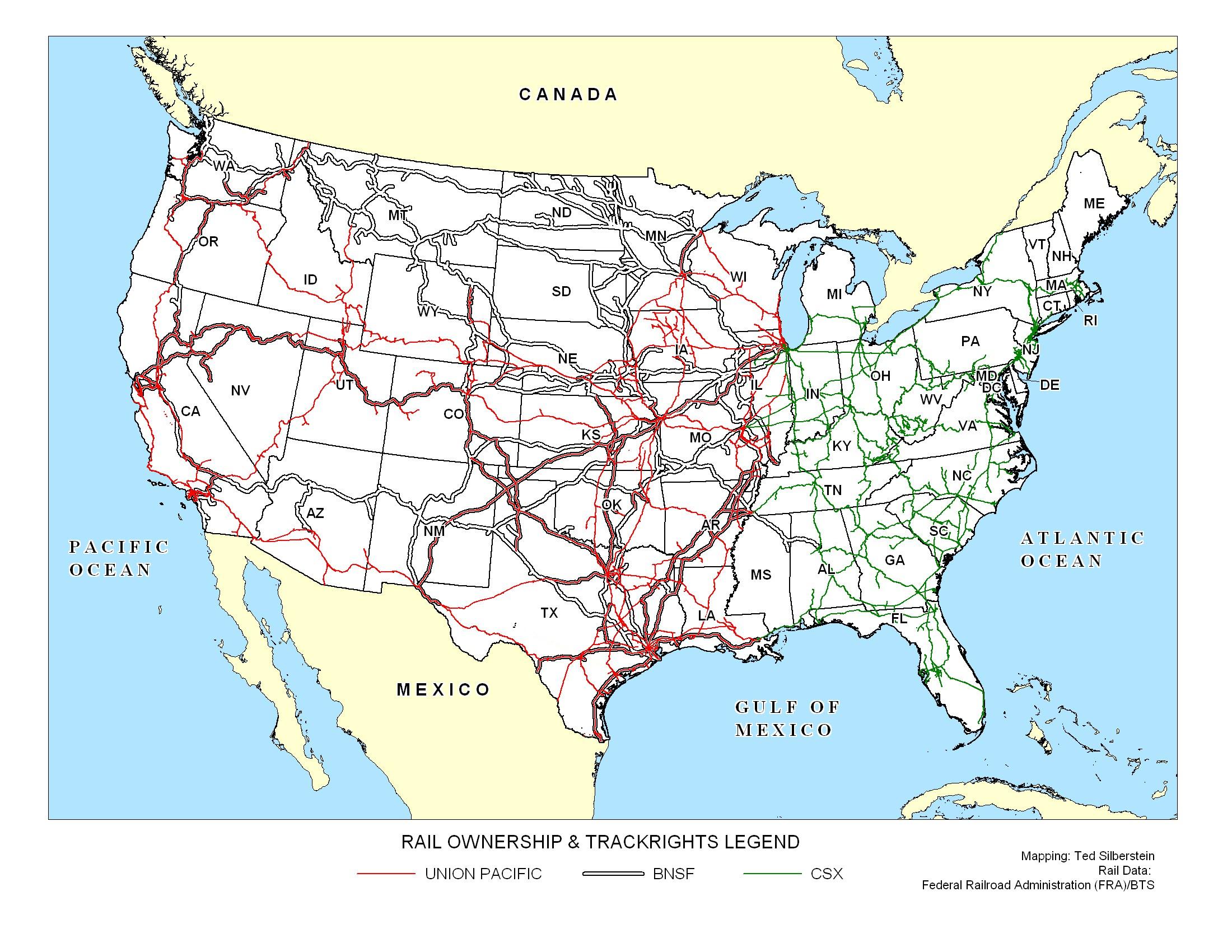 U.S Freight Rail Map