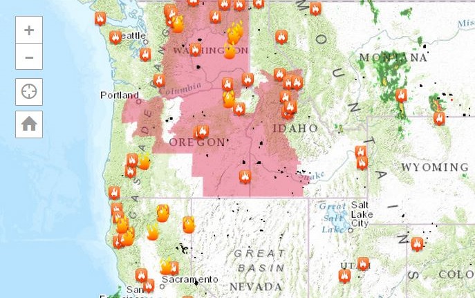 U.S Western Fire Map