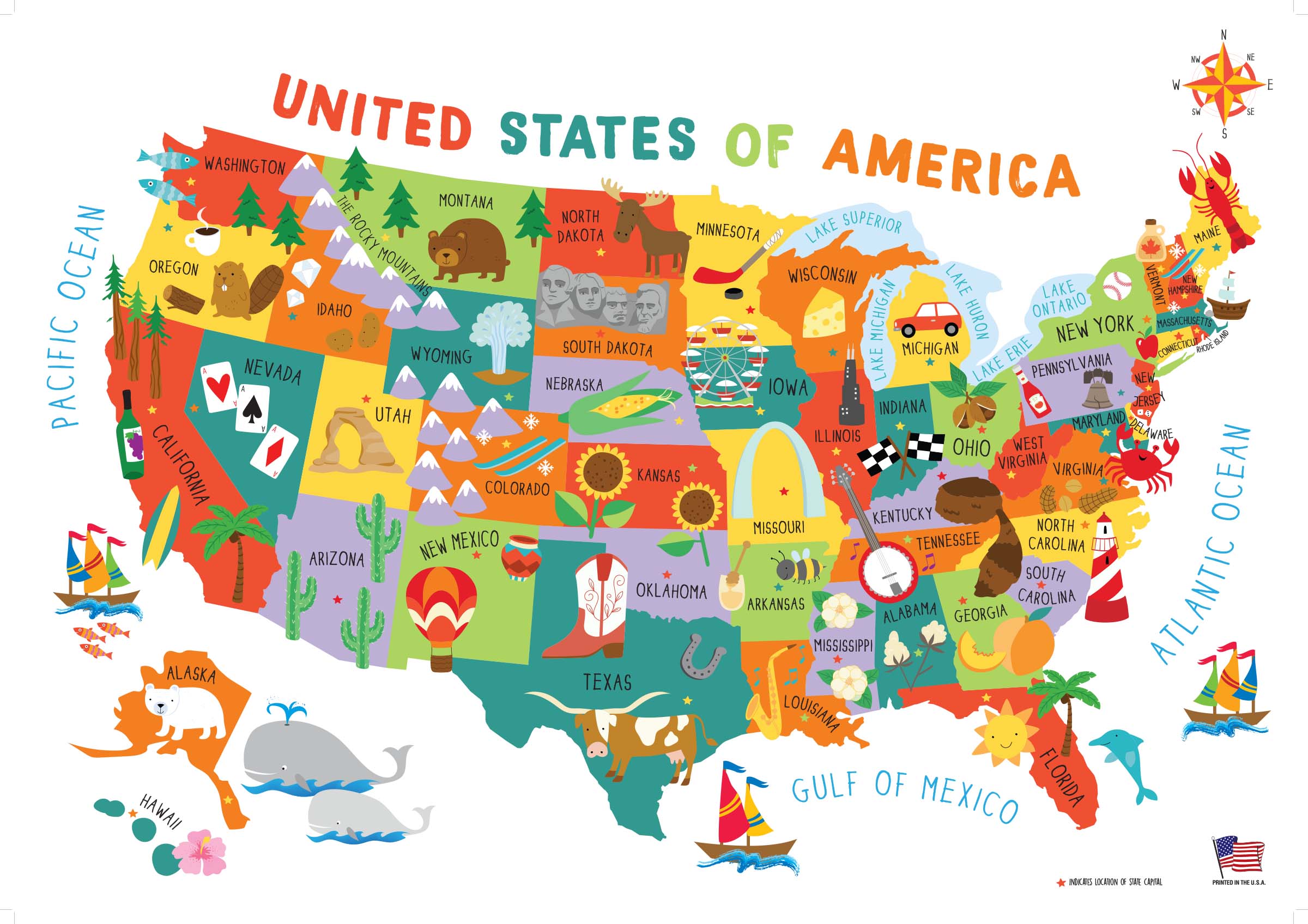 U.S.A Map for Kids