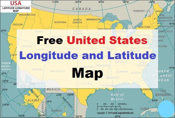 Free Printable United States America Latitude And Longitude Map Map