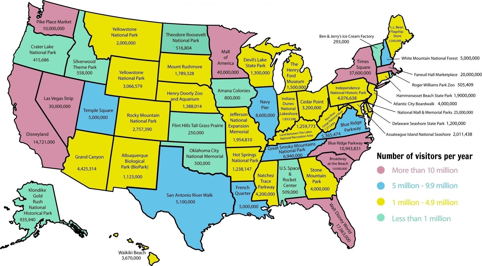 U.S.A Tourism Map
