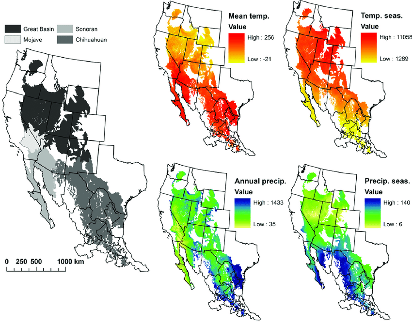 U.S Desert Regions Map