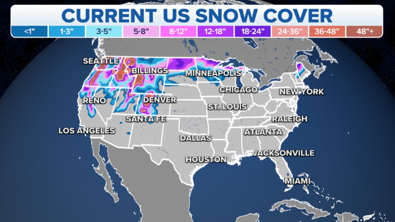 Current U.S Snow Cover Map