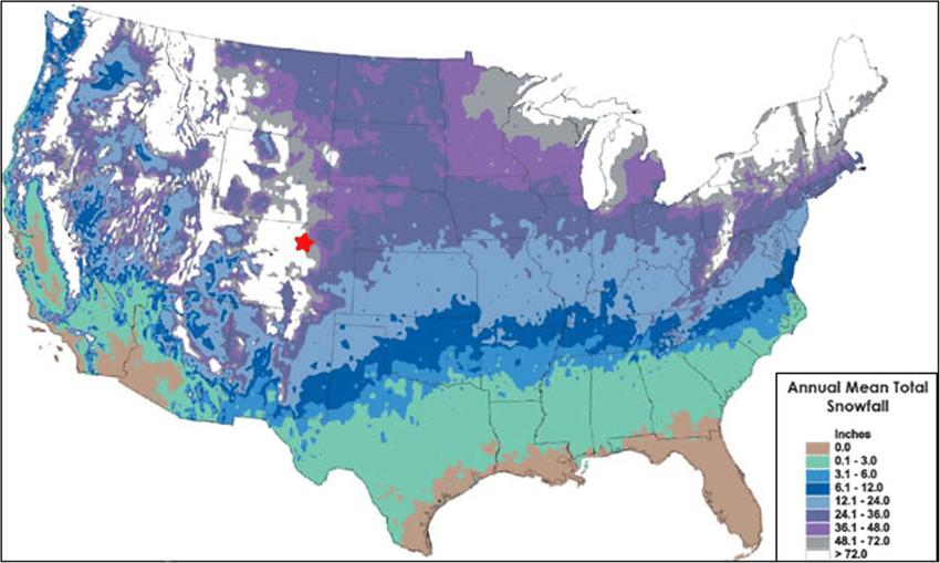 U.S Snow Cover Map Yearly