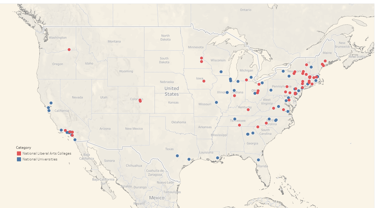 U.S Colleges Map