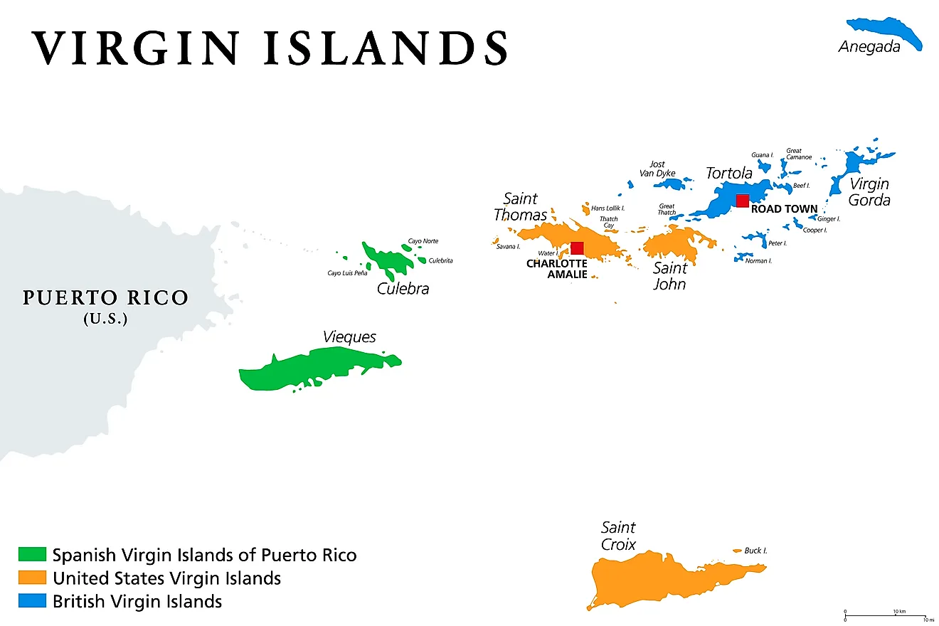 U.S.A Virgin Islands Map