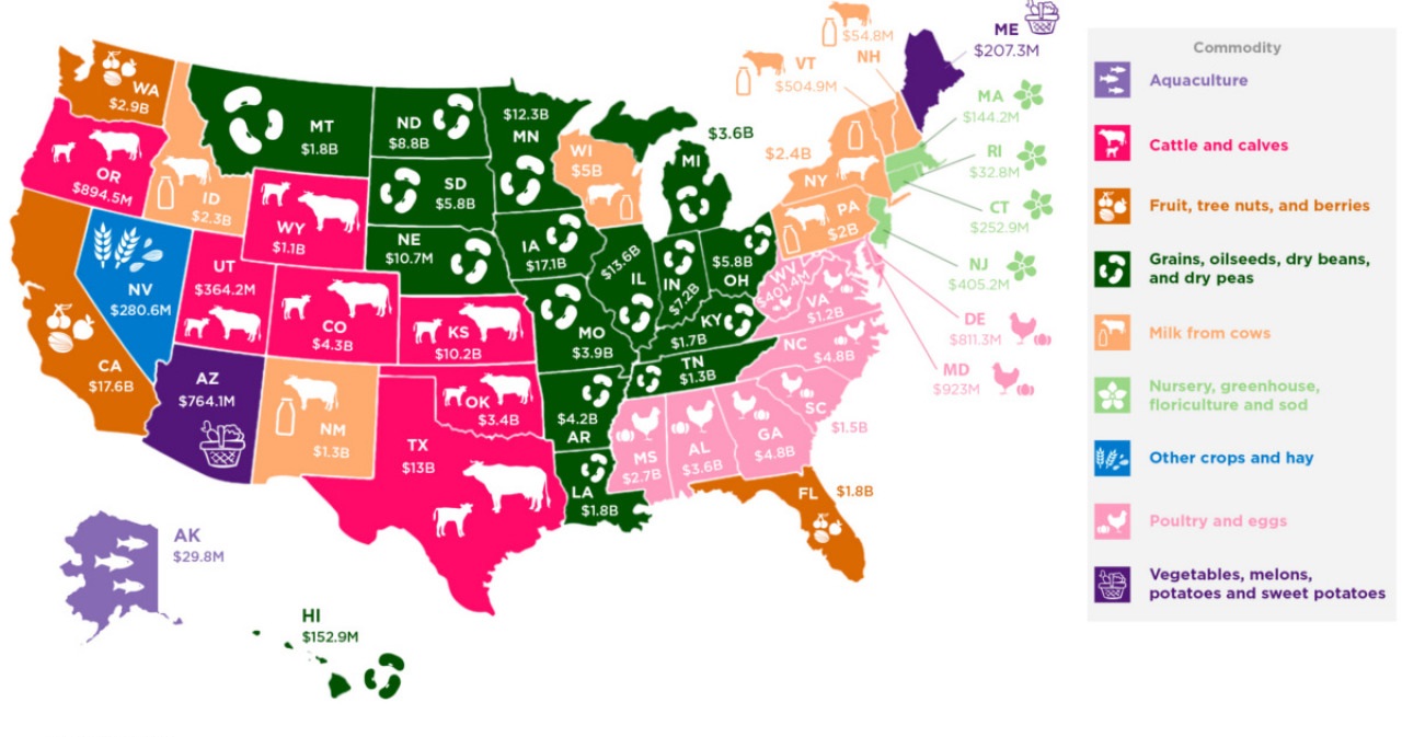 Agriculture Map of US
