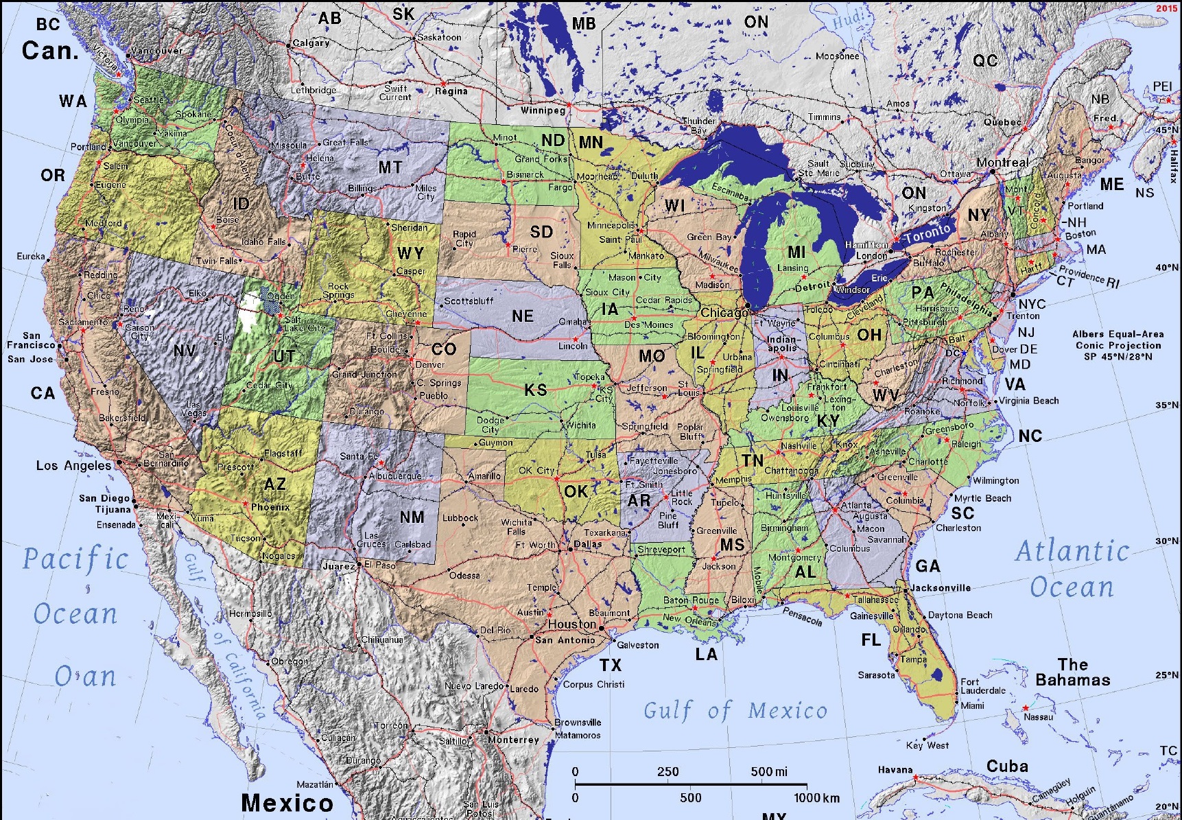 America Continental Map