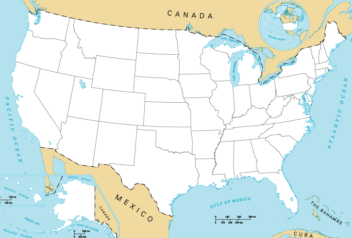 Blank US Continental Map