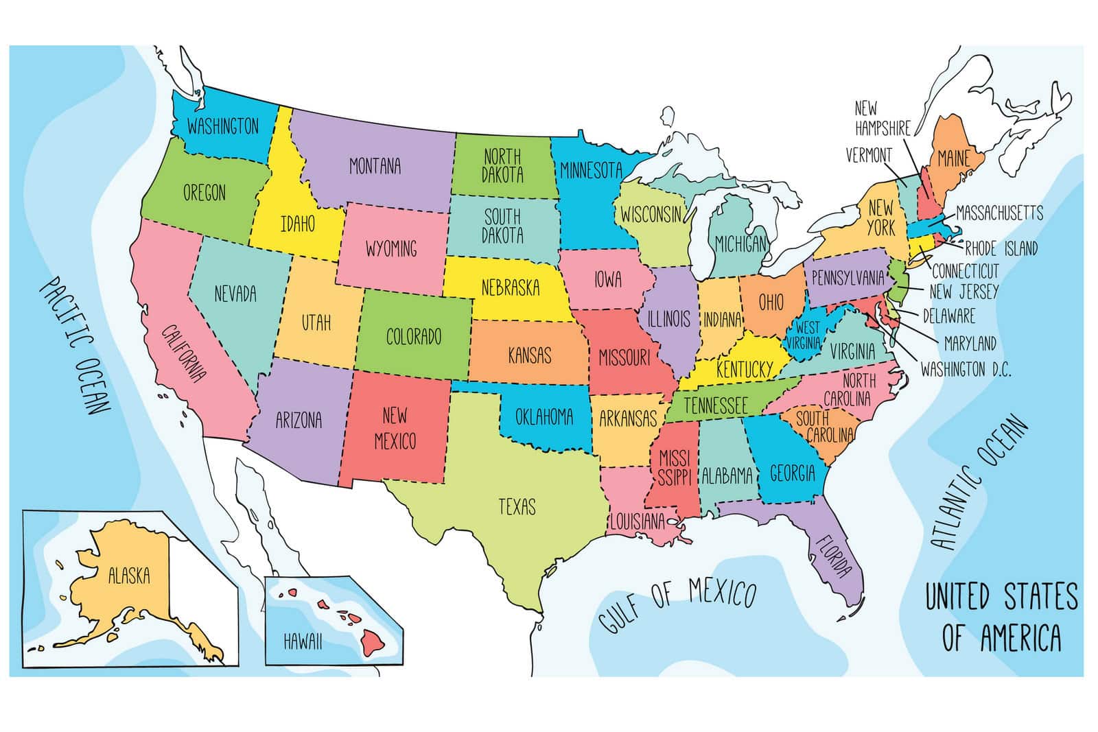Printable US Coloring Map