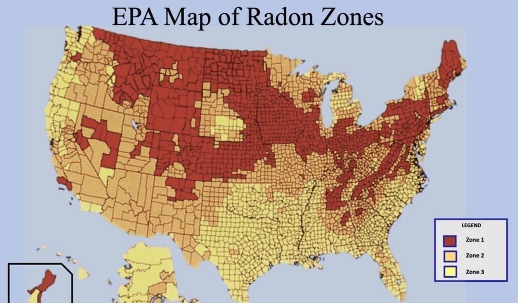 Radon Gas Map USA