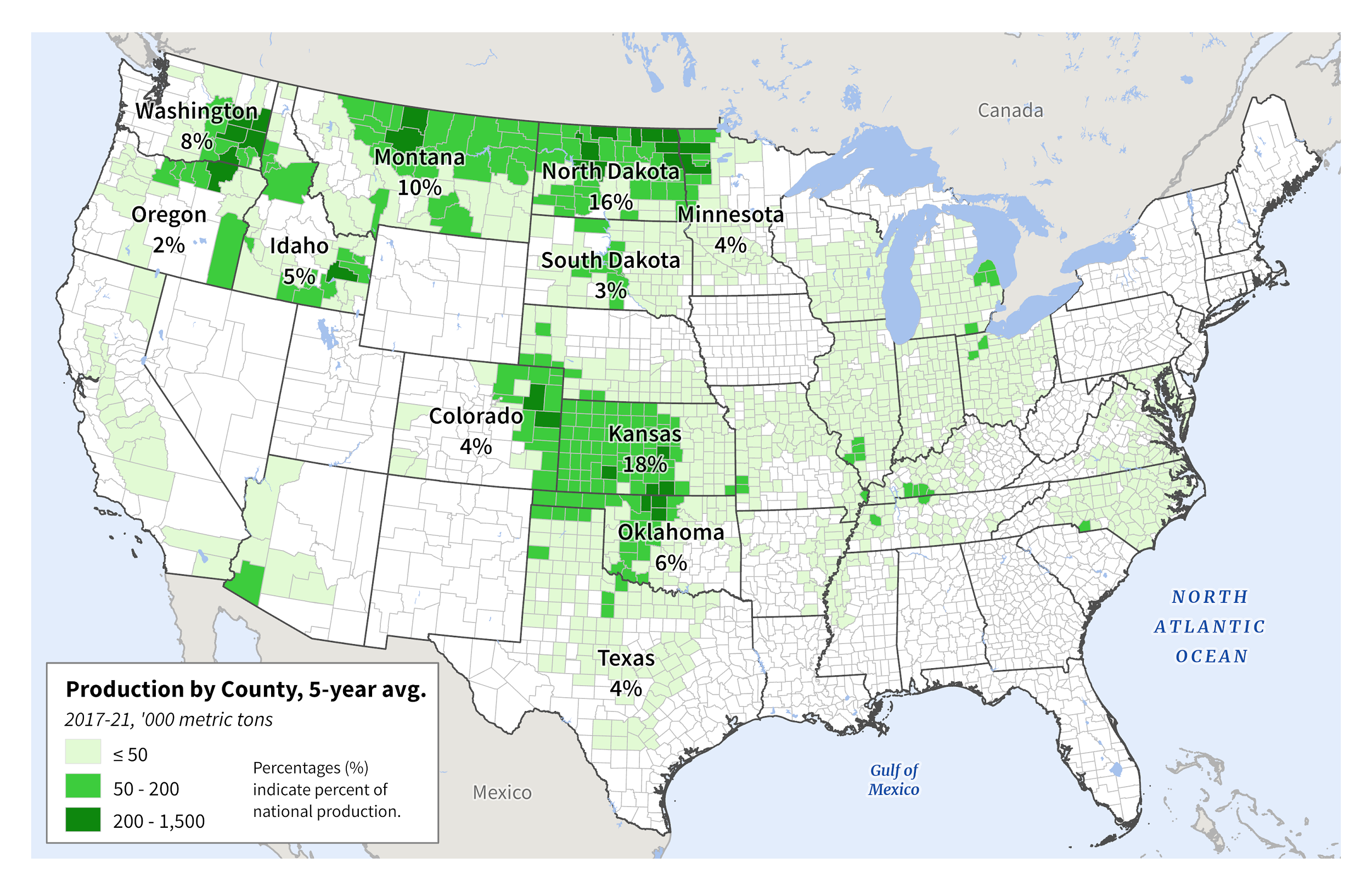 U.S Agriculture Map 2017-2021