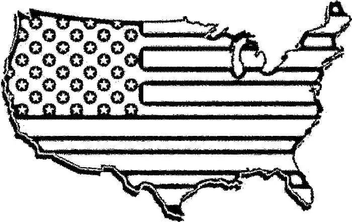 U.S Coloring Flag Map