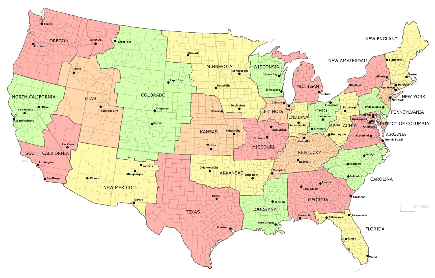 U.S Continental Map