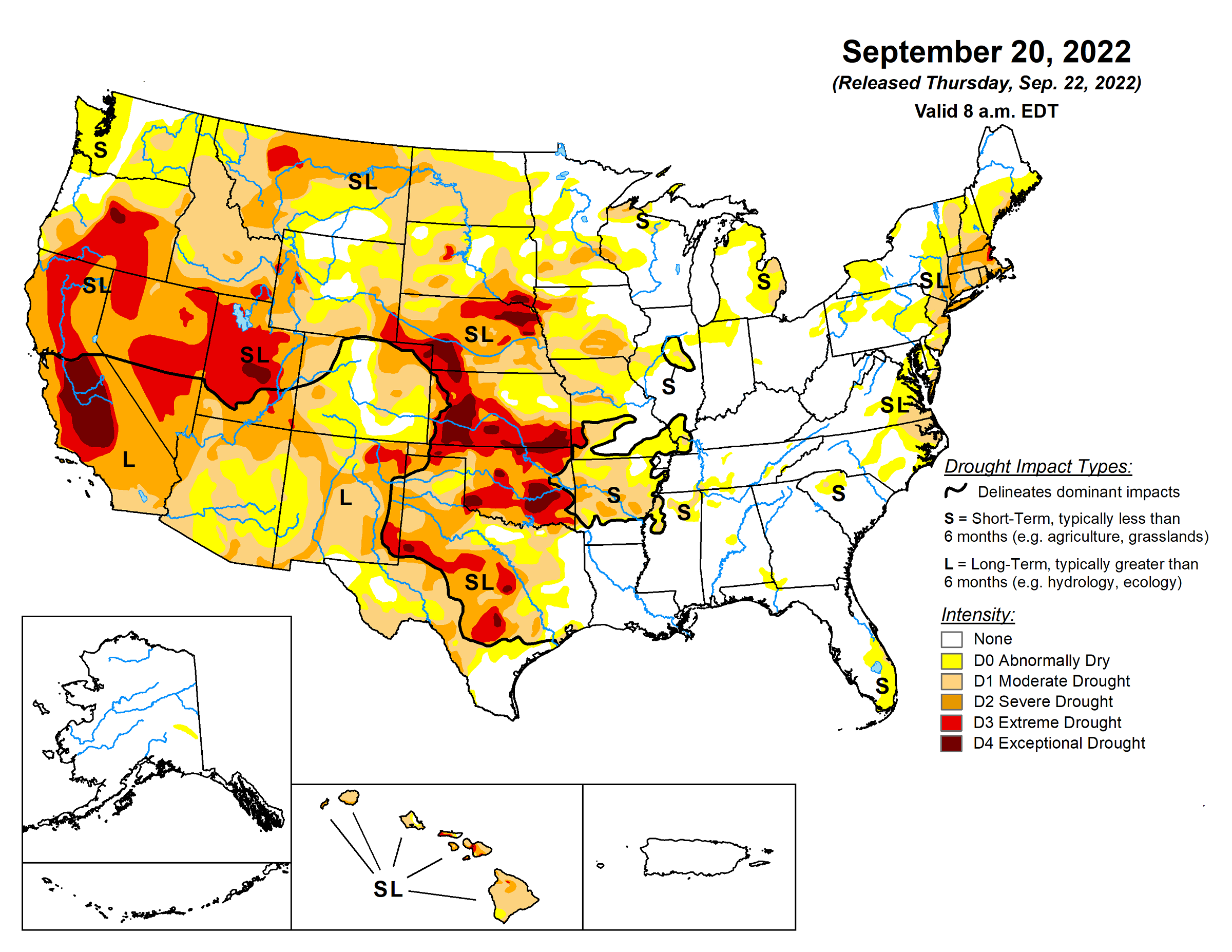 U.S Drought Map 2022