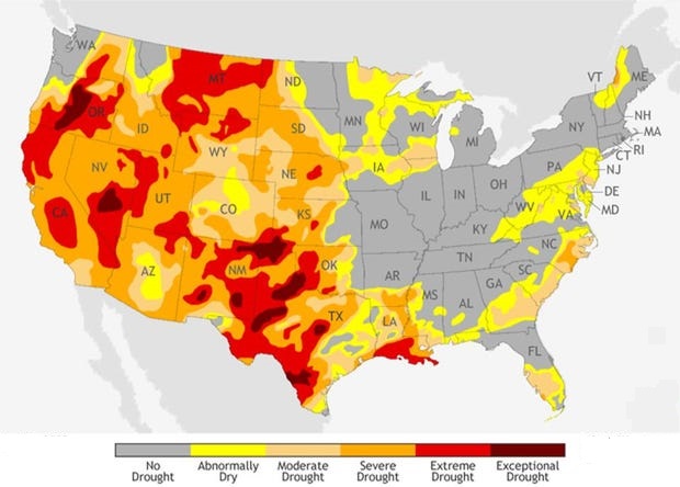 U.S Drought Map State wise