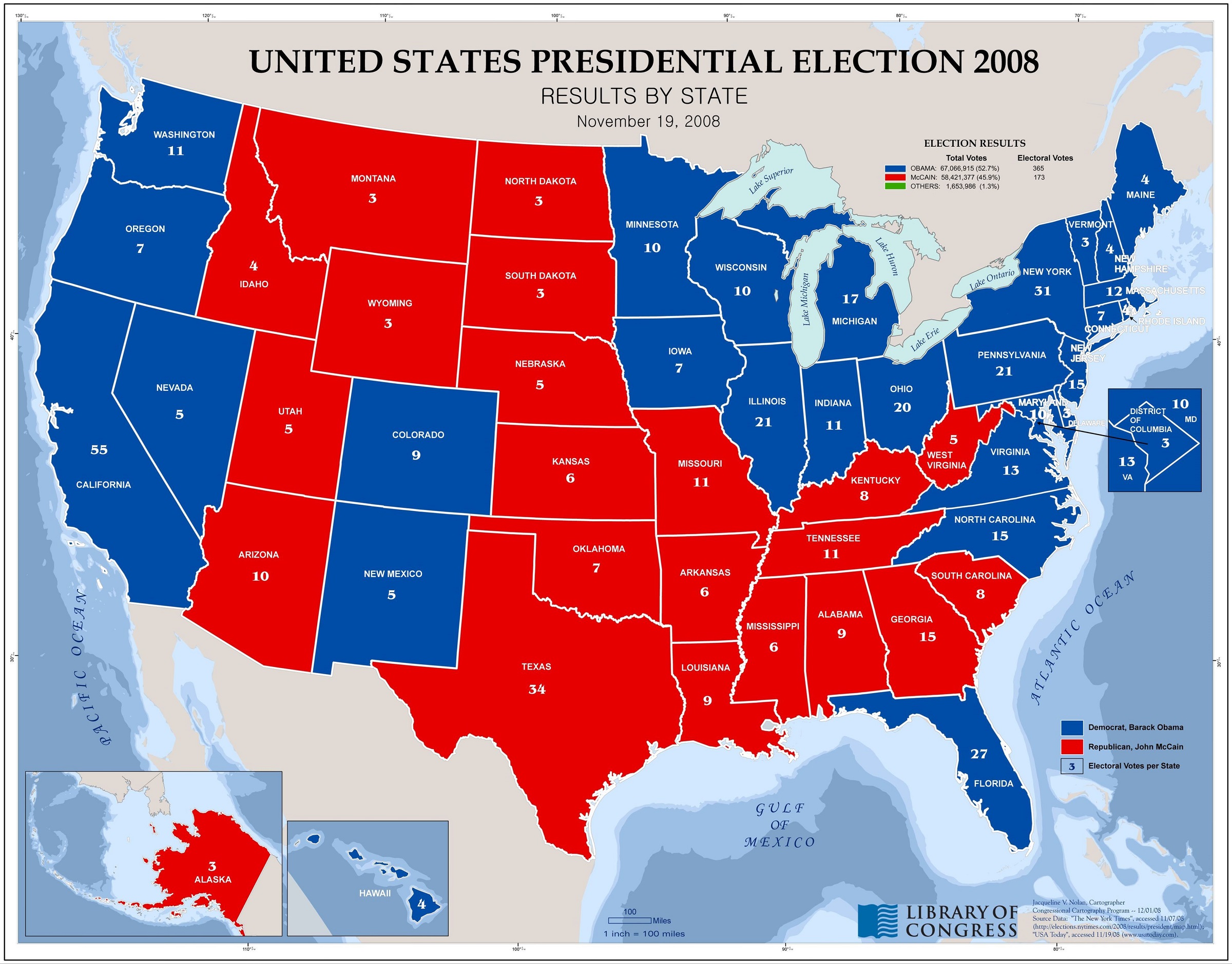 U.S Electoral Map 2008