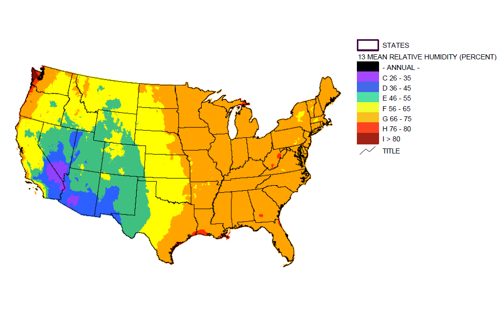 U.S Humidity Map Annual