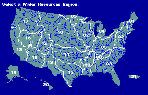 U.S Hydrological Water Resources Map