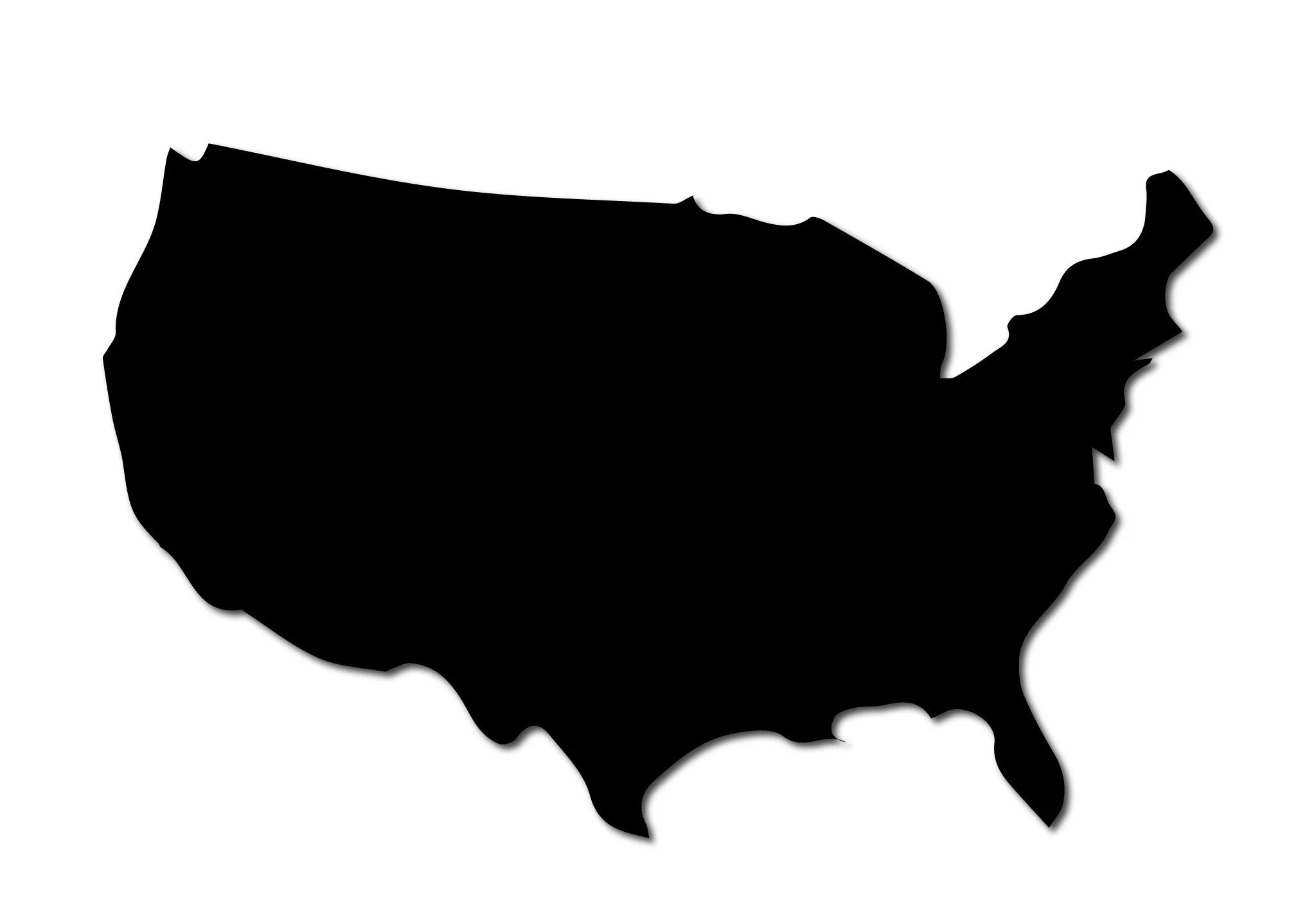 U.S Silhouette Black Map