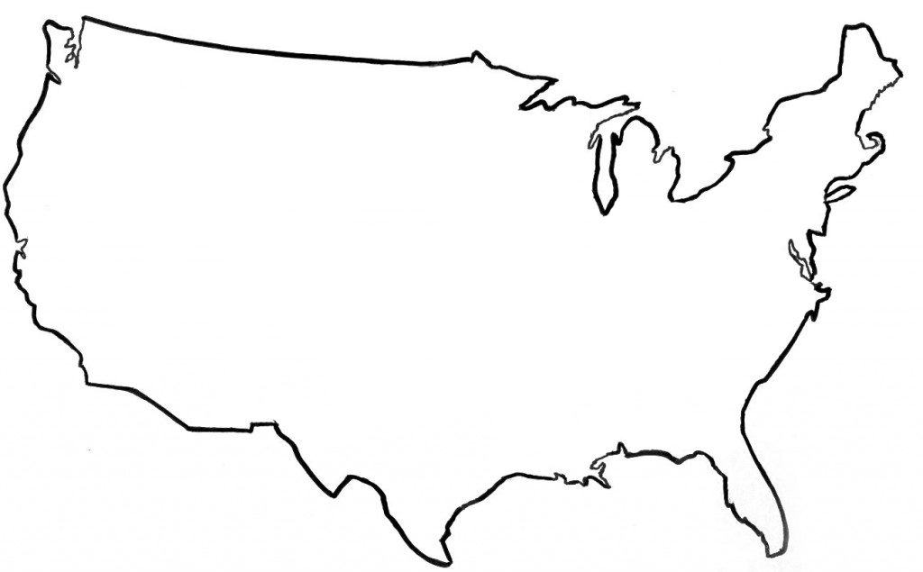 U.S Silhouette Outline Map