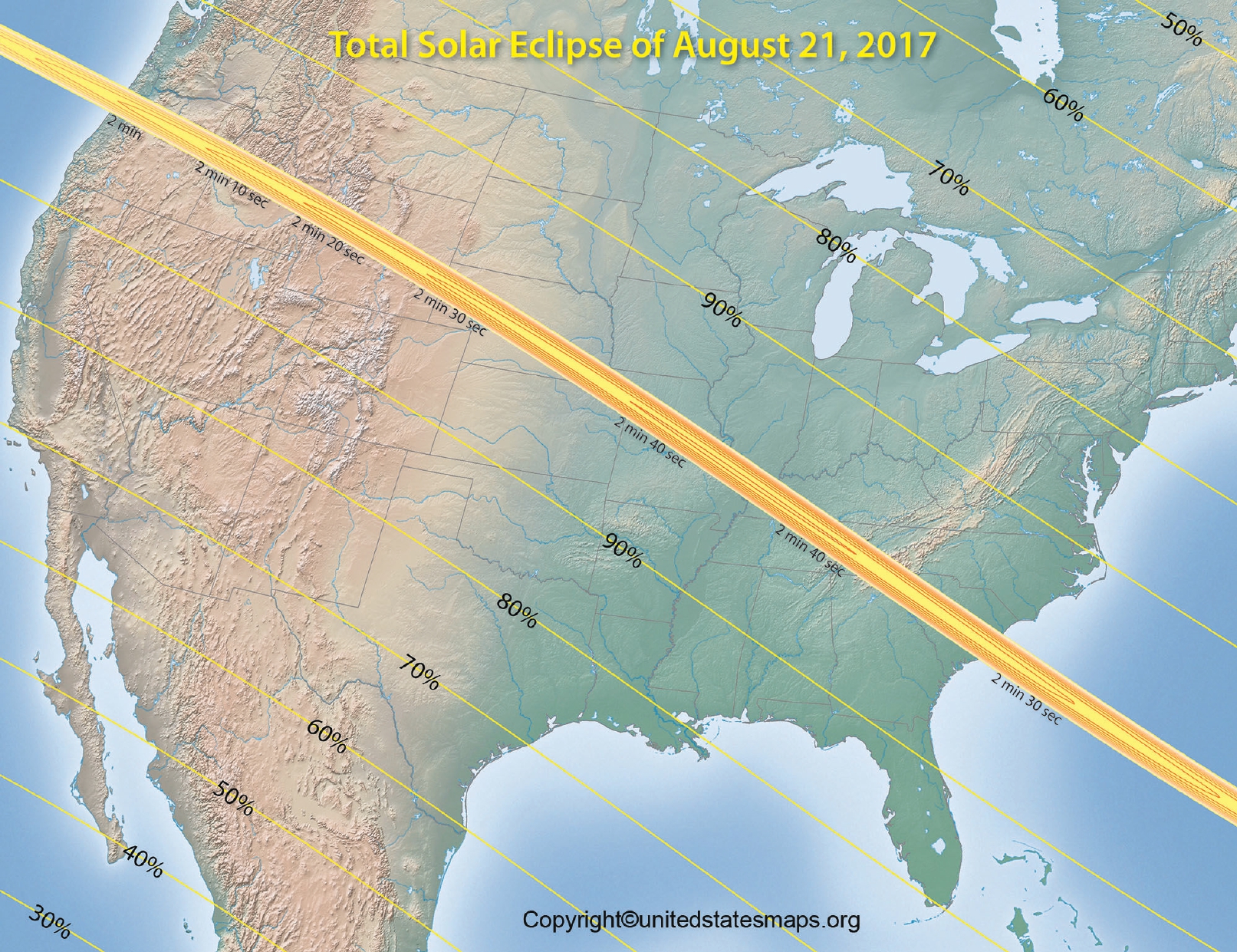 U.S Solar Eclipse Map 2017