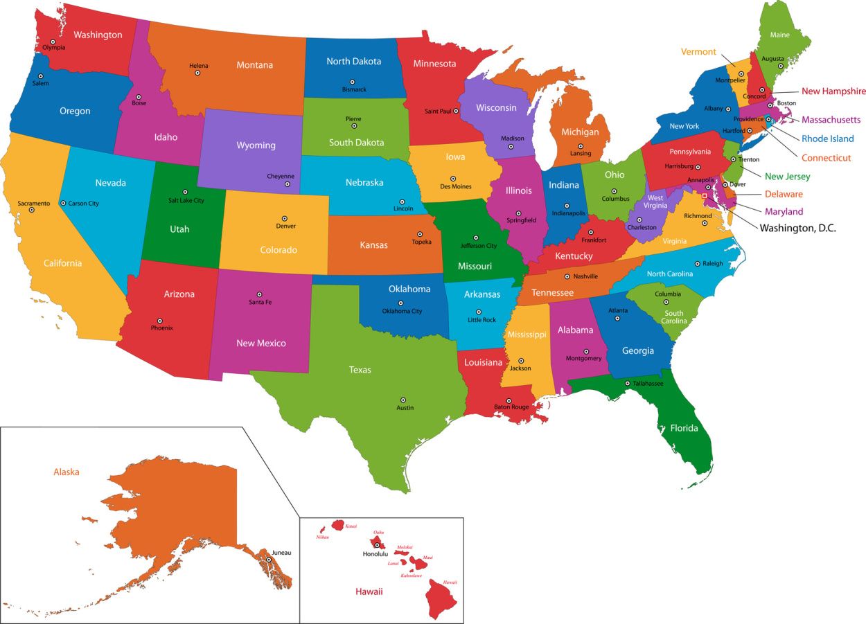 Printable US Abbreviations Map