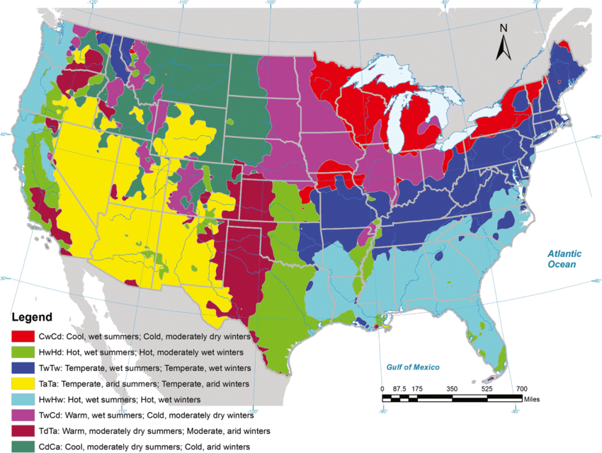 U.S Climate Regions Map