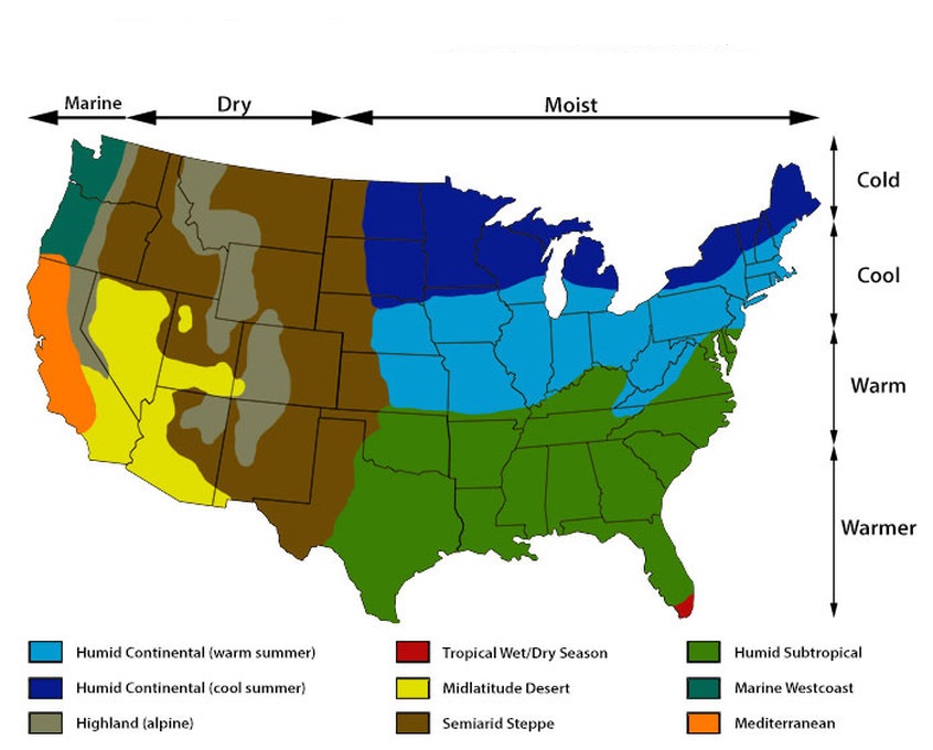 U.S Climate Zone Map