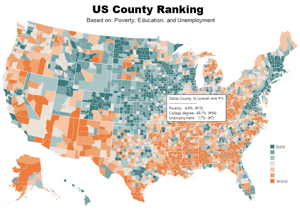 U.S County Ranking Map