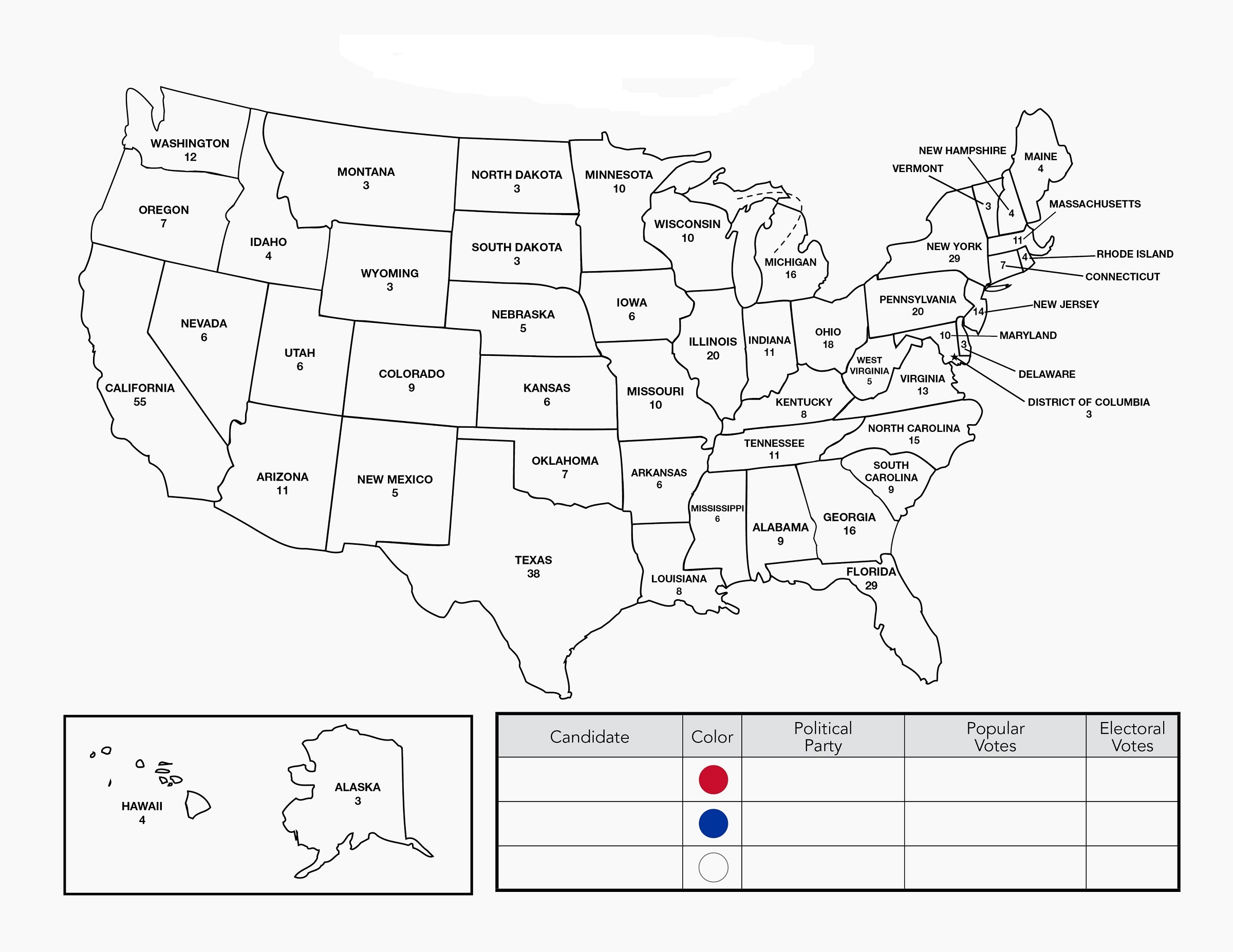 U.S Election White Map