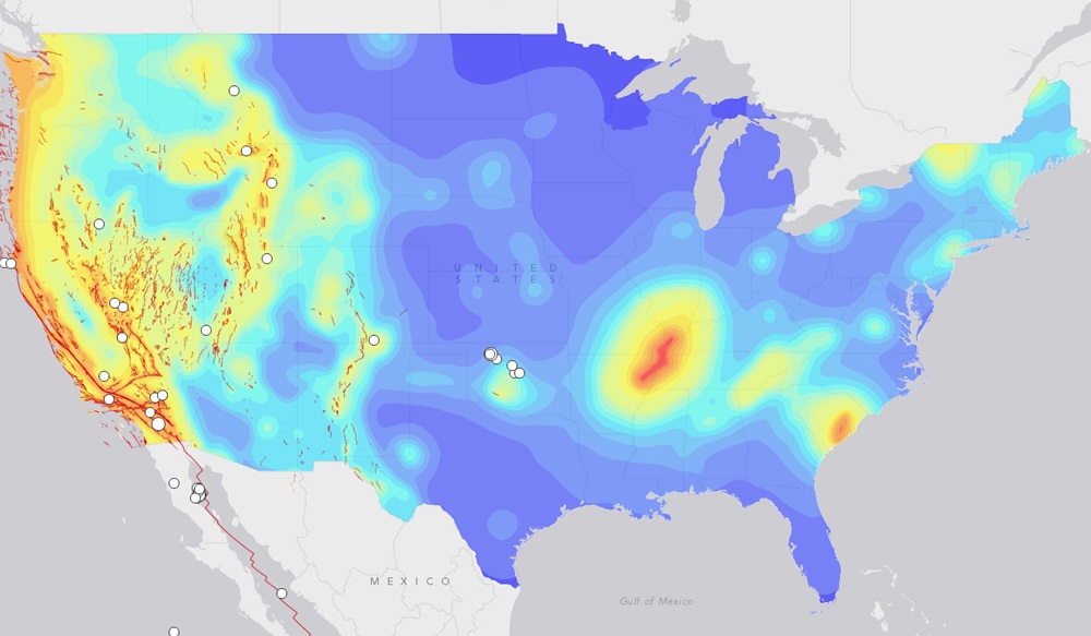 U.S Interactive Earthquake Map