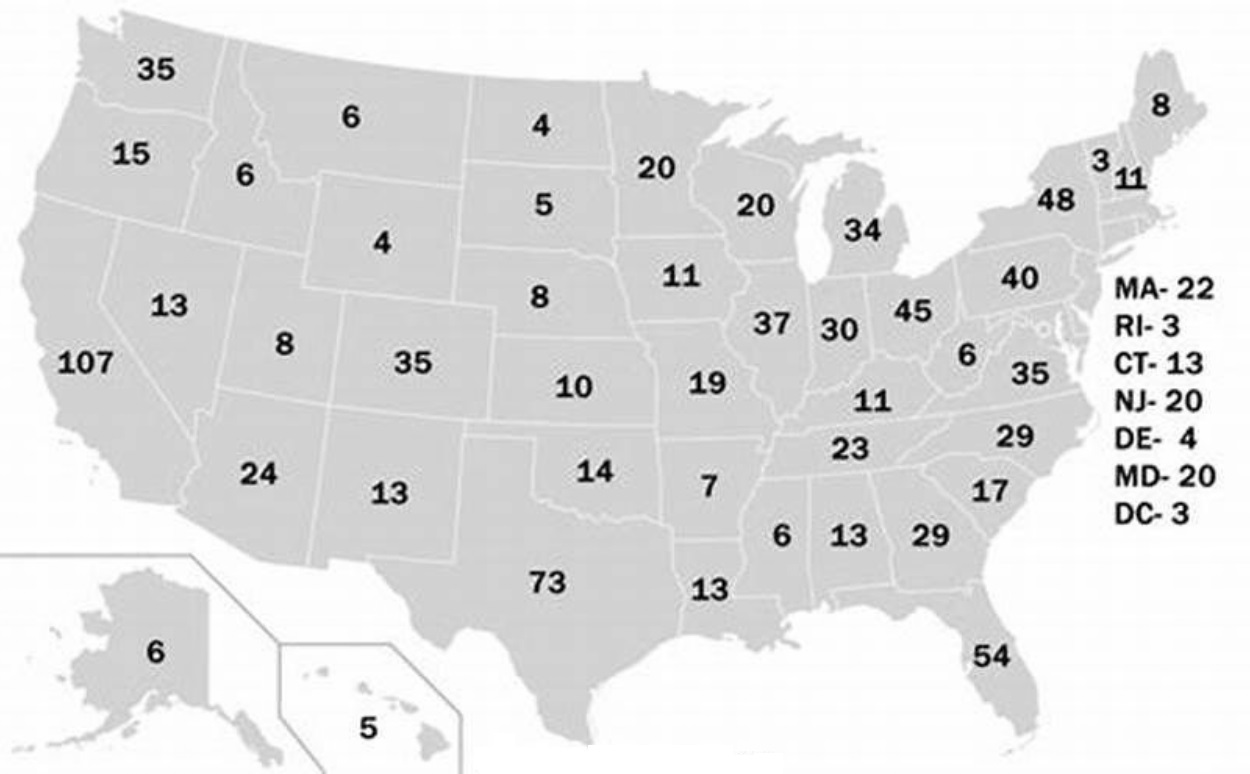 U.S Voting Map Black & White