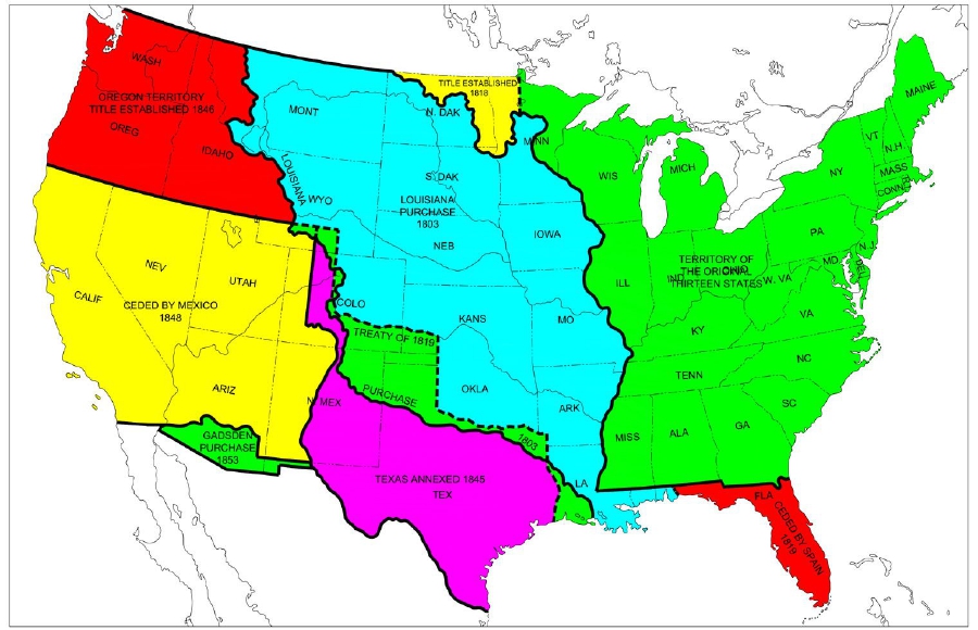 Free Labeled Map of United States America (US) Map of Worlds